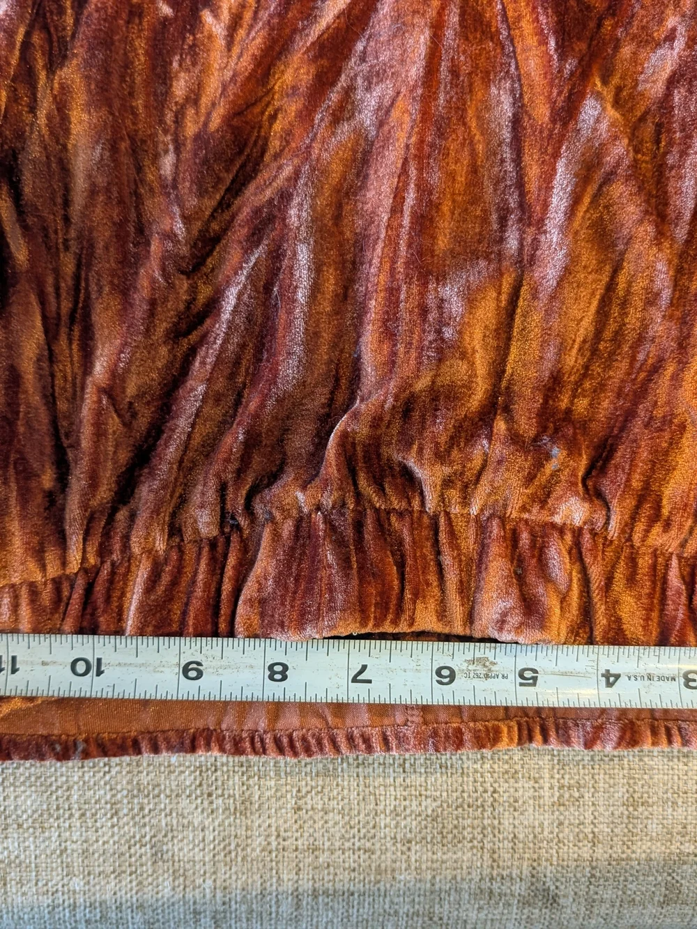 ZARA Copper Crushed Velvet Skirt Over Pants Combo Overlay Set Size